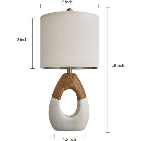 Set of 2 Boho Small Farmhouse Rattan Table Lamp - Hans Lumiere