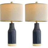 Set of 2 Modern Green Ceramic Table Lamps - Hans Lumiere