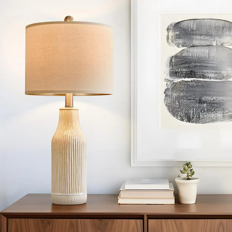 Set of 2 Modern Green Ceramic Table Lamps - Hans Lumiere