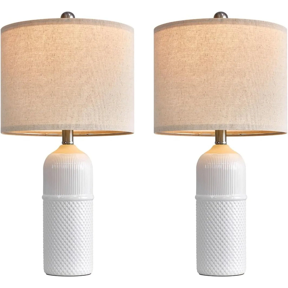 Set of 2 Modern Green Ceramic Table Lamps - Hans Lumiere