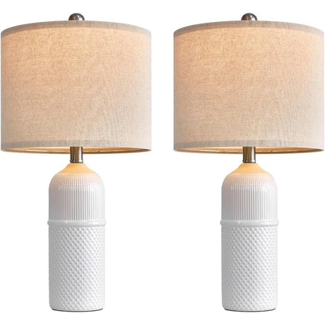 Set of 2 Modern Green Ceramic Table Lamps - Hans Lumiere