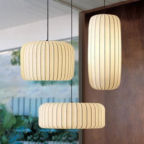 Silk Chandelier – Japanese Wabi Sabi Pendant Light - Hans Lumiere