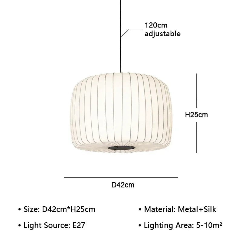 Silk Chandelier – Japanese Wabi Sabi Pendant Light - Hans Lumiere