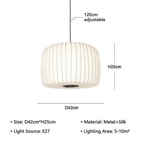 Silk Chandelier – Japanese Wabi Sabi Pendant Light - Hans Lumiere