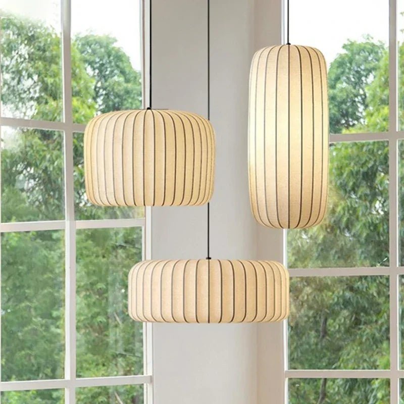 Silk Chandelier – Japanese Wabi Sabi Pendant Light - Hans Lumiere