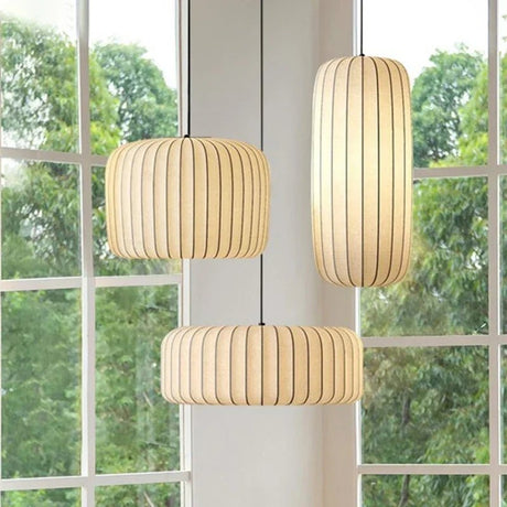 Silk Chandelier – Japanese Wabi Sabi Pendant Light - Hans Lumiere
