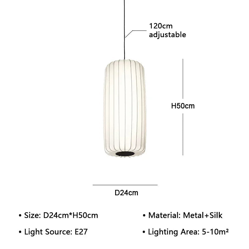 Silk Chandelier – Japanese Wabi Sabi Pendant Light - Hans Lumiere