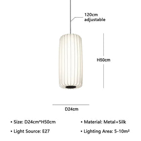 Silk Chandelier – Japanese Wabi Sabi Pendant Light - Hans Lumiere