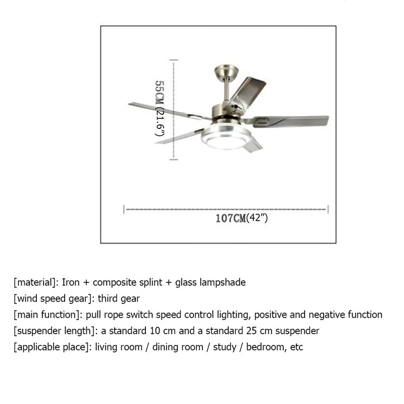Simple Modern LED Ceiling Fan Light With Remote Control - Hans Lumiere