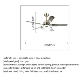 Simple Modern LED Ceiling Fan Light With Remote Control - Hans Lumiere