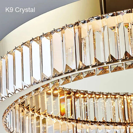 Simple Modern Remote Control Crystal Circle LED Ceiling Lamp - Hans Lumiere