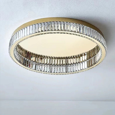 Simple Modern Remote Control Crystal Circle LED Ceiling Lamp - Hans Lumiere