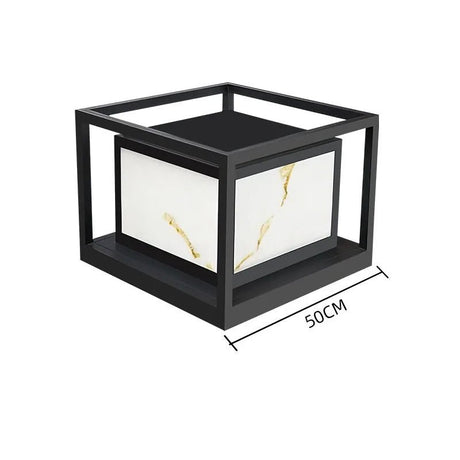 Simple Outdoor Laminated Marble Solar Lawn Lamp - Hans Lumiere