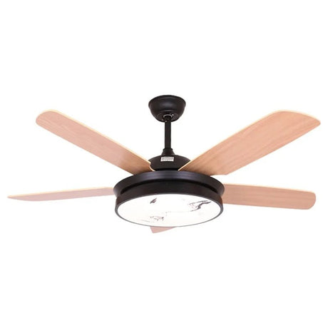 Simple Wood LED Ceiling Fan With Lights Remote Control - Hans Lumiere