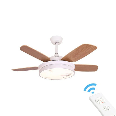 Simple Wood LED Ceiling Fan With Lights Remote Control - Hans Lumiere