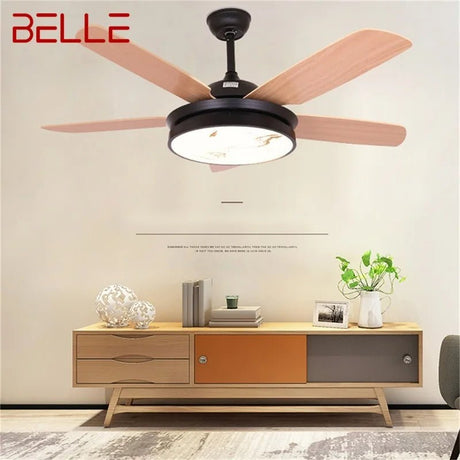 Simple Wood LED Ceiling Fan With Lights Remote Control - Hans Lumiere