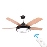 Simple Wood LED Ceiling Fan With Lights Remote Control - Hans Lumiere
