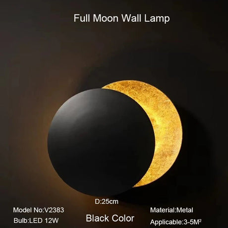 Simplicity Modern Eclipse Moon LED Wall Lamp - Hans Lumiere