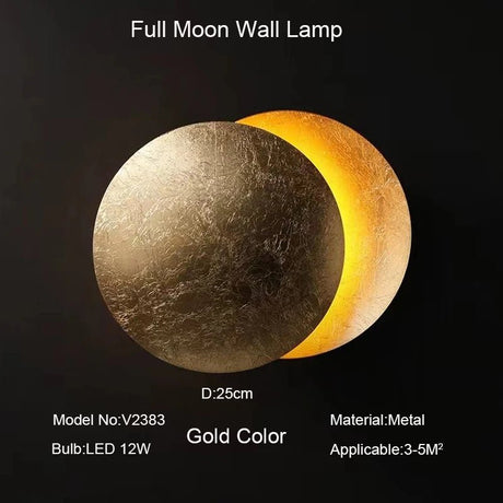 Simplicity Modern Eclipse Moon LED Wall Lamp - Hans Lumiere