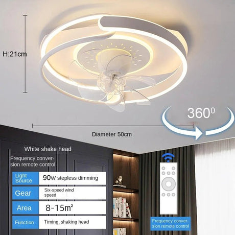 Smart Ceiling Fan LED Ceiling Lamp With Remote Control - Hans Lumiere