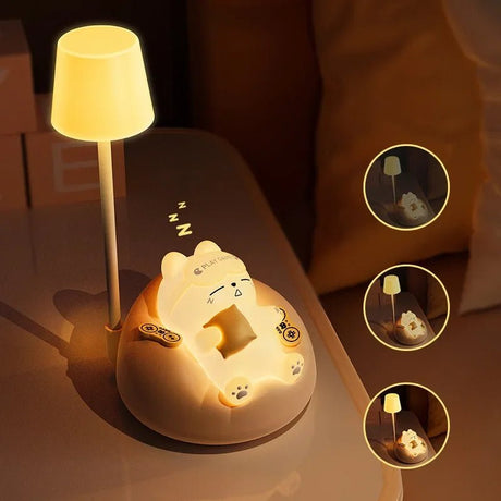 Soft And Cute Sleeping Cat Night Light - Hans Lumiere
