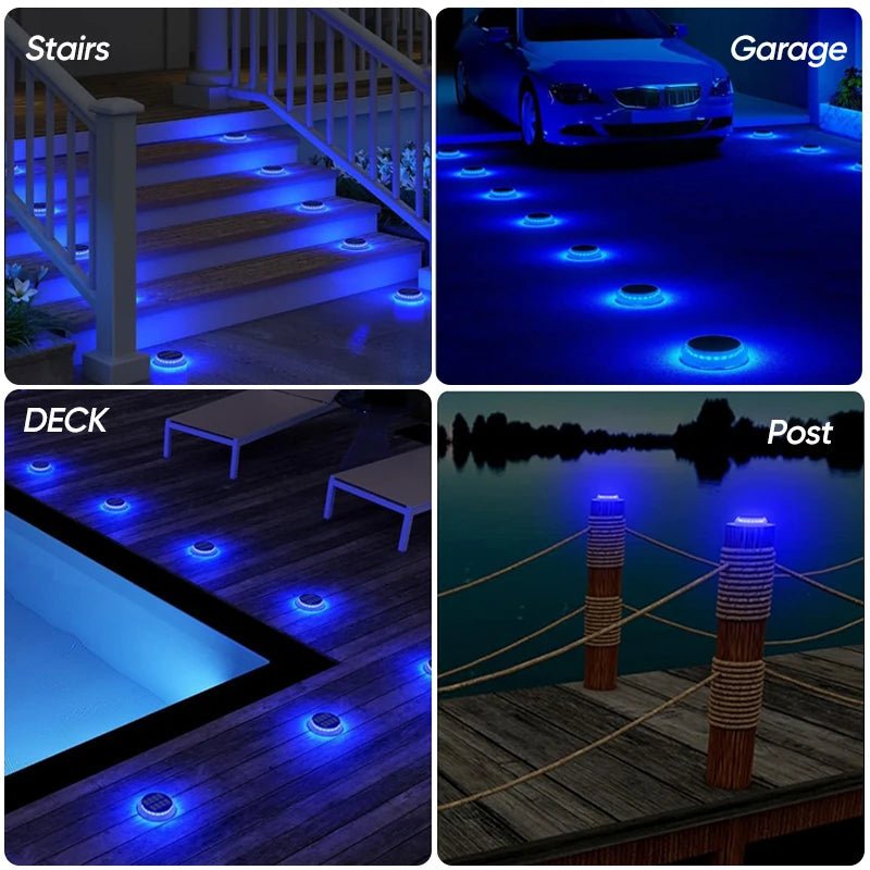 Solar Deck and Driveway Lights - Waterproof LED Stick-On (6-Pack) - Hans Lumiere