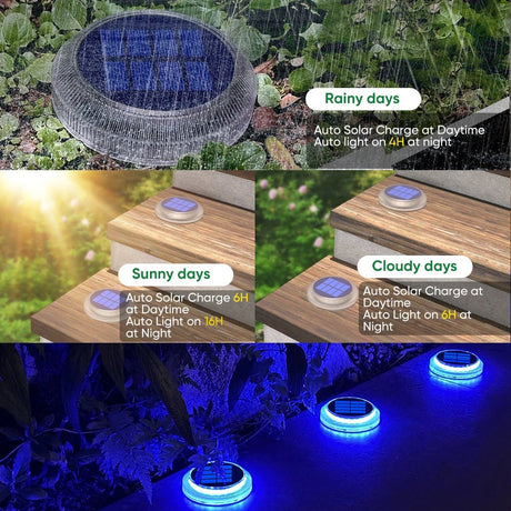 Solar Deck and Driveway Lights - Waterproof LED Stick-On (6-Pack) - Hans Lumiere