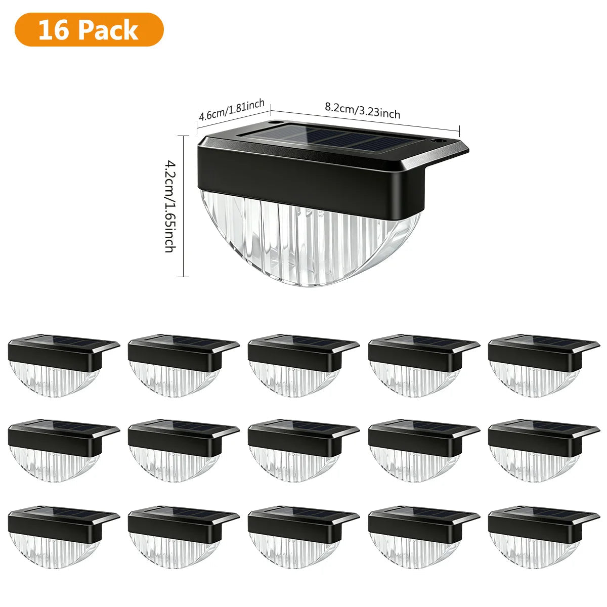 Solar Deck & Step Lights – Warm White LED, 8/16-Pack - Hans Lumiere