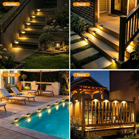 Solar Deck & Step Lights – Warm White LED, 8/16-Pack - Hans Lumiere
