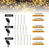 Solar Fairy Light Ground Stakes – 8-Mode Copper Wire Garden Lights, 6-Pack - Hans Lumiere