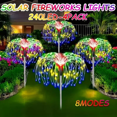 Solar Fairy Light Ground Stakes – 8-Mode Copper Wire Garden Lights, 6-Pack - Hans Lumiere