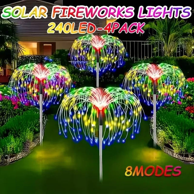 Solar Fairy Light Ground Stakes – 8-Mode Copper Wire Garden Lights, 6-Pack - Hans Lumiere