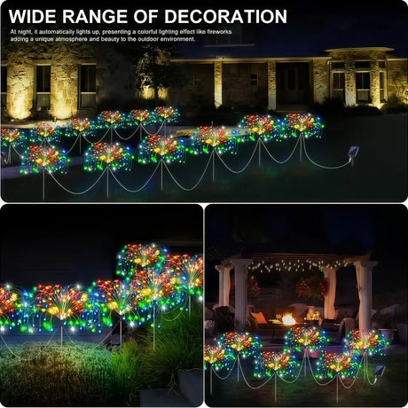 Solar Fairy Light Ground Stakes – 8-Mode Copper Wire Garden Lights, 6-Pack - Hans Lumiere