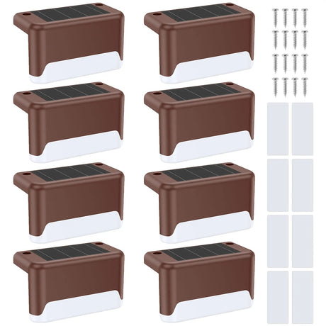 Solar Fence & Step Light – Warm White LED Deck Lamp, 4/8/16-Pack - Hans Lumiere