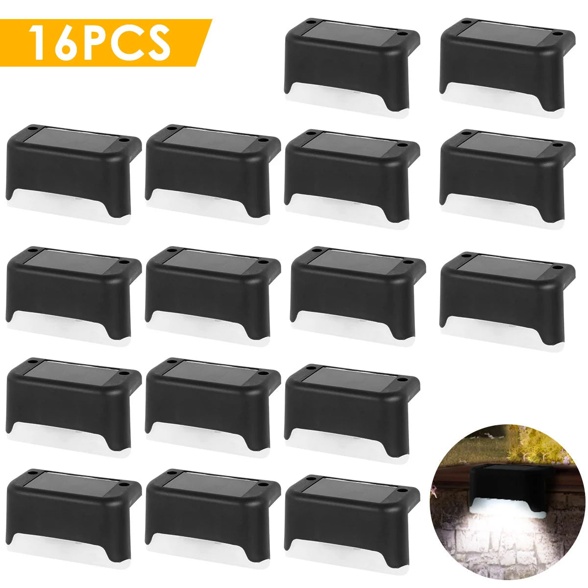Solar Fence & Step Light – Warm White LED Deck Lamp, 4/8/16-Pack - Hans Lumiere