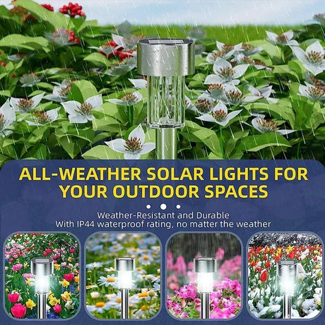 Solar Garden Lantern Pathway Lights – Waterproof Landscape Lighting, 10-Pack - Hans Lumiere
