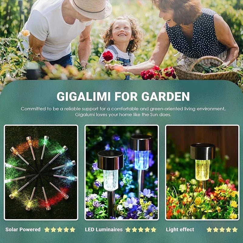 Solar Garden Lantern Pathway Lights – Waterproof Landscape Lighting, 10-Pack - Hans Lumiere