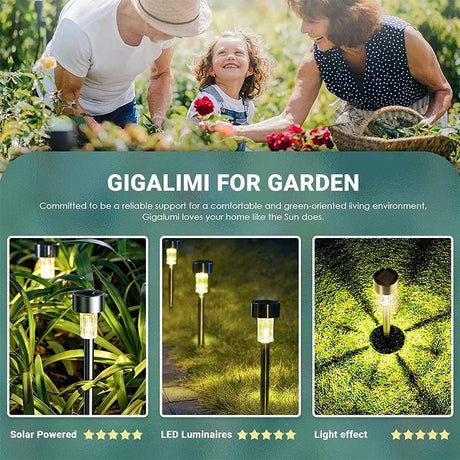 Solar Garden Lantern Pathway Lights – Waterproof Landscape Lighting, 10-Pack - Hans Lumiere