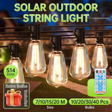 Solar Garden String Lights – Remote Control LED, 7-30m - Hans Lumiere