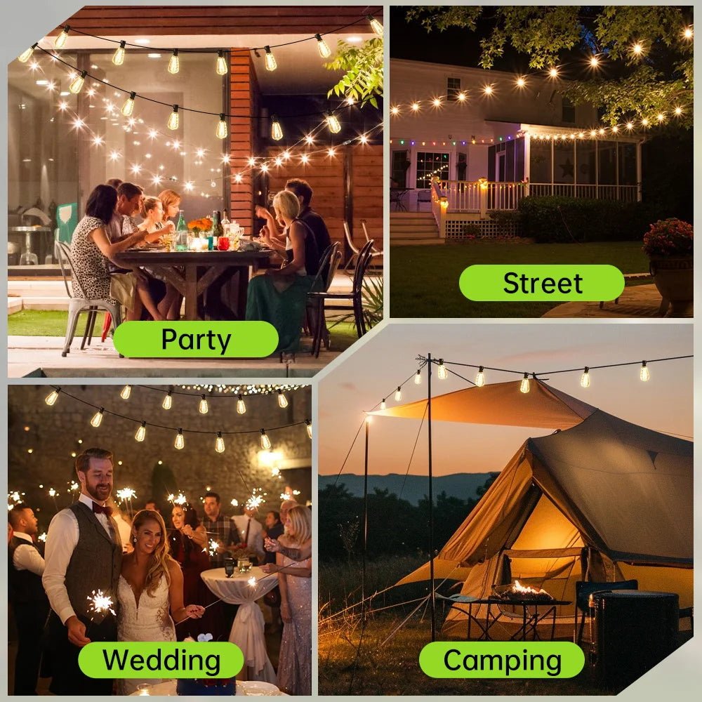 Solar Garden String Lights – Remote Control LED, 7-30m - Hans Lumiere