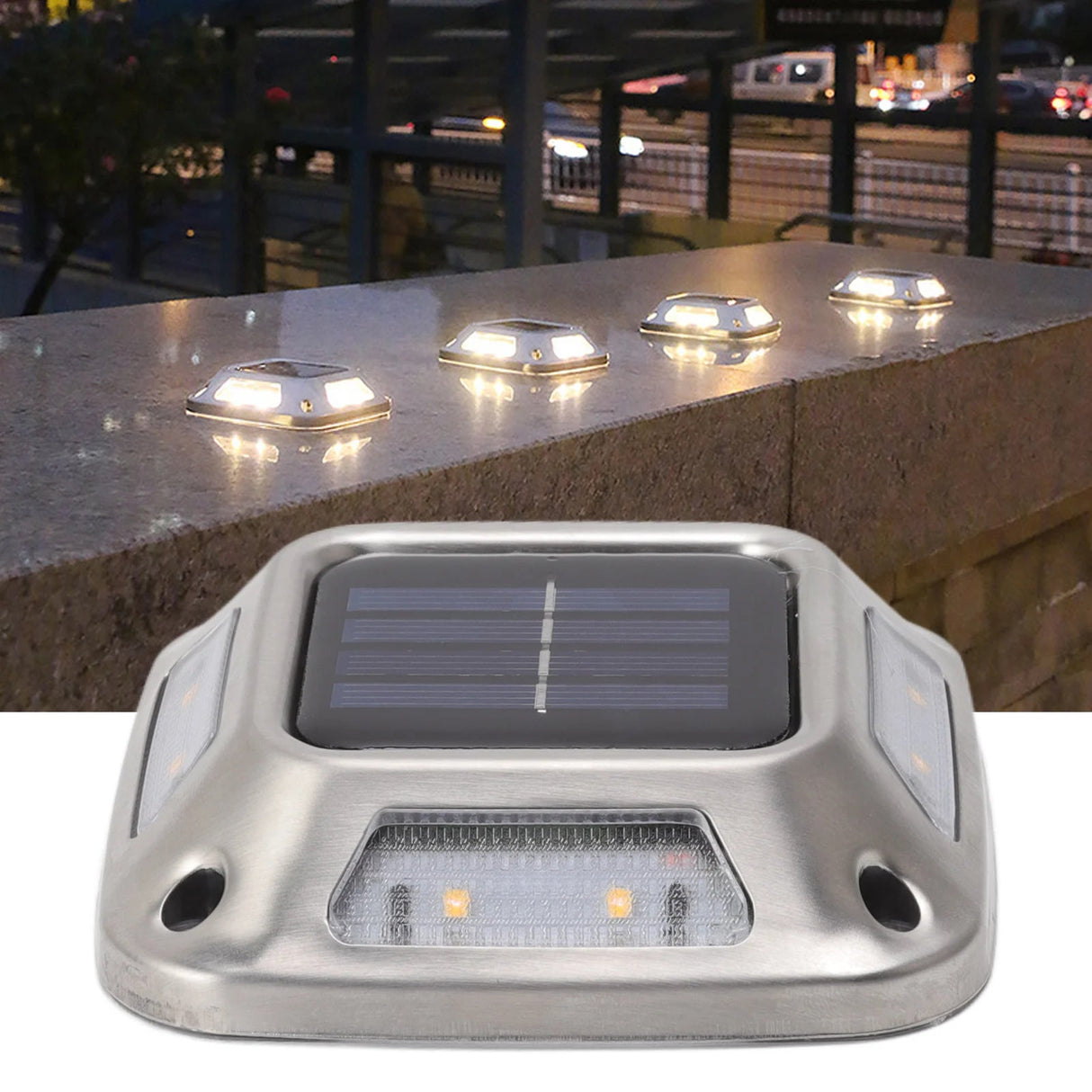 Solar Ground Marker Light – Waterproof 8-LED Driveway & Garden Lamp - Hans Lumiere