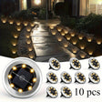 Solar In-Ground Disk Lights, 10-Pack Waterproof LED Landscape Lights - Hans Lumiere