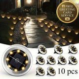 Solar In-Ground Disk Lights, 10-Pack Waterproof LED Landscape Lights - Hans Lumiere