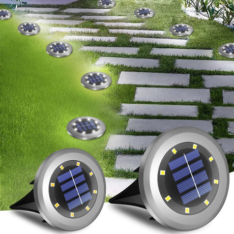 Solar In-Ground Pathway Lights, 8-Pack Waterproof LED Disc Lights - Hans Lumiere