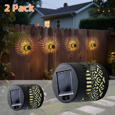 Solar Iron Wall Lantern - Waterproof IP65 Outdoor Wall Light (2-Pack) - Hans Lumiere
