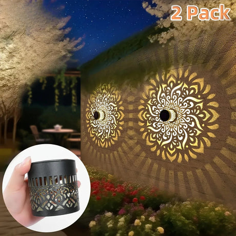 Solar Iron Wall Lantern - Waterproof IP65 Outdoor Wall Light (2-Pack) - Hans Lumiere