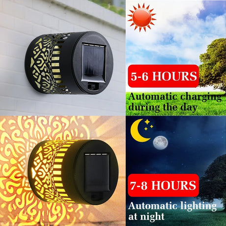 Solar Iron Wall Lantern - Waterproof IP65 Outdoor Wall Light (2-Pack) - Hans Lumiere