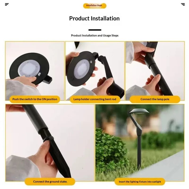 Solar Lawn Lamp – Super Bright LED Garden Light, 2-Pack - Hans Lumiere