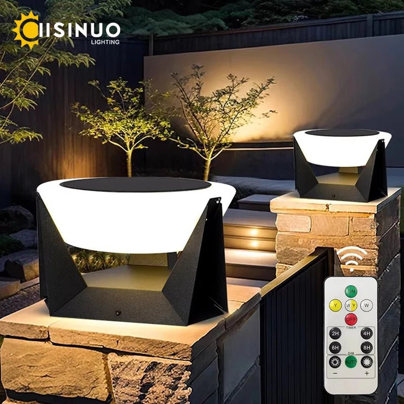 Solar LED Post Cap Light - IP65 Outdoor Pillar & Fence Light - Hans Lumiere