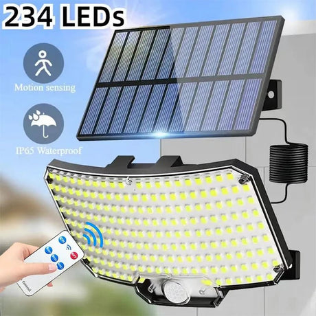 Solar Motion Sensor Wall Light – 234 LED Super Bright, IP65 Waterproof - Hans Lumiere